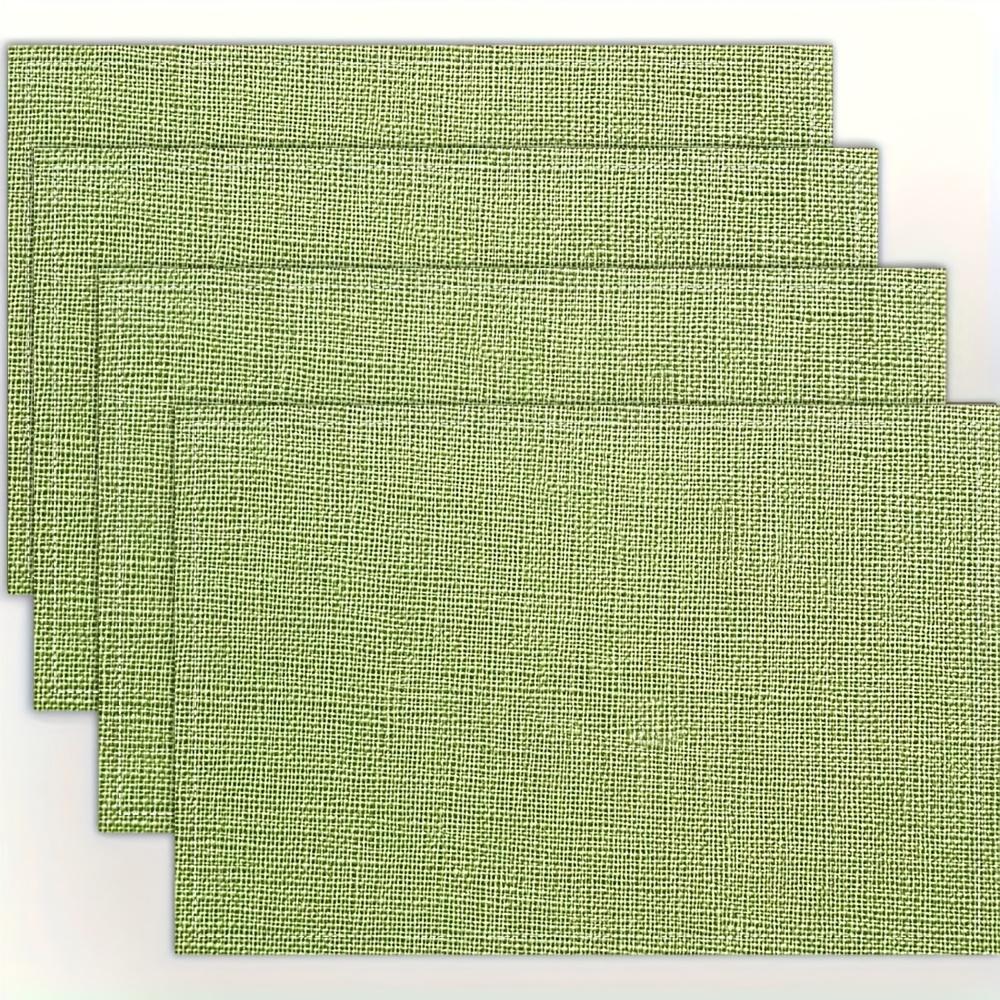 Green woven placemat natural linen fabric texture simple modern heat resistant non slip table mat for dining kitchen home decor 4PCS
Green woven placemat natural linen fabric texture simple modern heat resistant non slip table mat for dining kitchen home decor 4PCS
