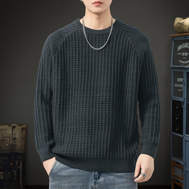 Men s Heavyweight Retro Waffle Knit Round Neck Sweater - Autumn/Winter Warm Loose Fit L (125-140 jin)
Men s Heavyweight Retro Waffle Knit Round Neck Sweater - Autumn/Winter Warm Loose Fit L (125-140 jin)