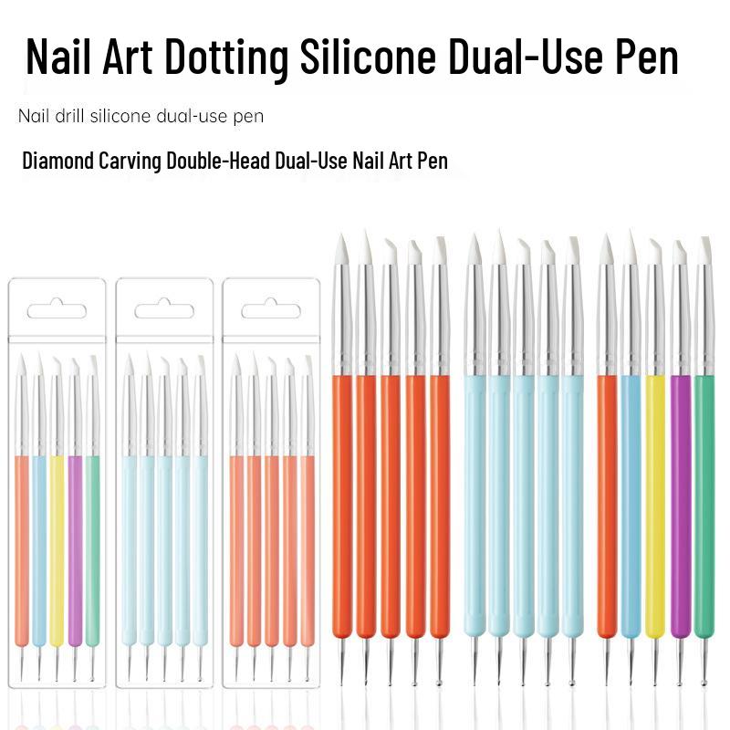 Macaron Color 5-Piece Double-Ended Nail Art Pen Set: Dotting, Silicone, Impression, Carving Tools
Macaron Color 5-Piece Double-Ended Nail Art Pen Set: Dotting, Silicone, Impression, Carving Tools