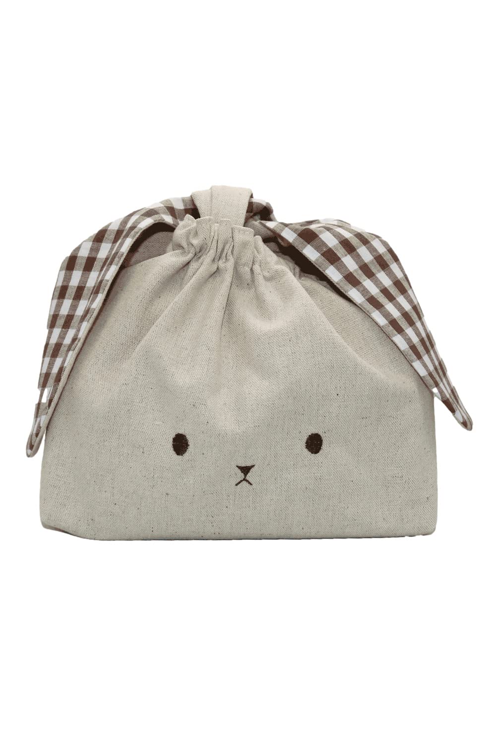 Cute embroidered bunny ear lunch bag with a tie handle gingham Azuma-style (brown check)
Cute embroidered bunny ear lunch bag with a tie handle gingham Azuma-style (brown check)