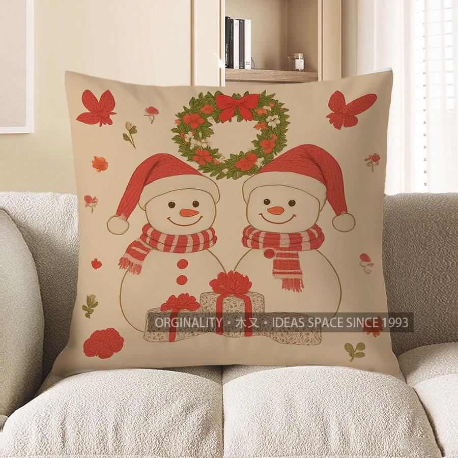 Home Decor Two Santa Claus With Christmas Wreath Pillow Cover Pattern Cushion Cover Suitable For Sofa Bedroom Car Pillow Cover 40x40cm
Home Decor Two Santa Claus With Christmas Wreath Pillow Cover Pattern Cushion Cover Suitable For Sofa Bedroom Car Pillow Cover 40x40cm