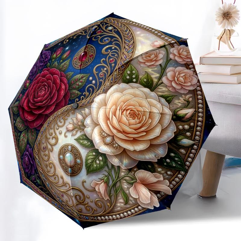 1pc Sturdy 8-Bone Auto Umbrella, Blue Balance Pink Rose Floral Views Umbrella, Digital Printed, Foldable Umbrella for On-the-Go Outdoor Use
1pc Sturdy 8-Bone Auto Umbrella, Blue Balance Pink Rose Floral Views Umbrella, Digital Printed, Foldable Umbrella for On-the-Go Outdoor Use