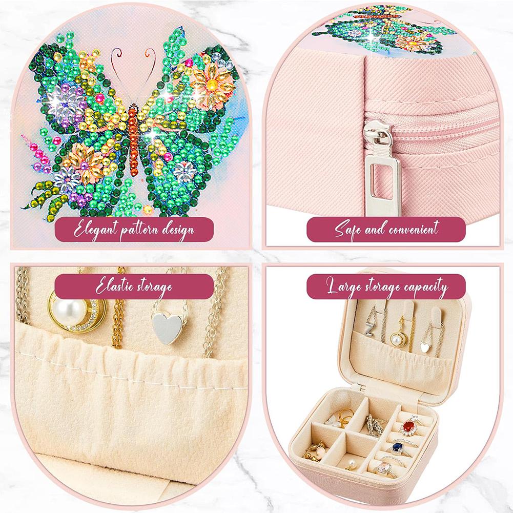 PU Special Shaped Butterfly Pattern Diamond Painting Jewelry Display Box Rhinestone Mosiac Portable Zipper Case for Women Girls
PU Special Shaped Butterfly Pattern Diamond Painting Jewelry Display Box Rhinestone Mosiac Portable Zipper Case for Women Girls