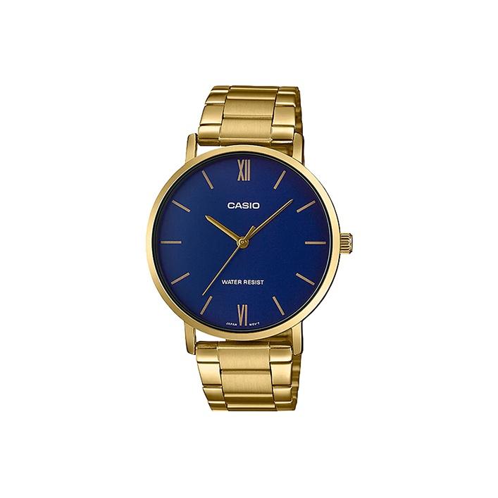 Casio Standard Series Minimalist Fashion Trend Business Casual Classic Pointer Roman Scale Blue Large Dial Waterproof Quartz Movement MTP-VT01G-2B Gold Watch Case
Casio Standard Series Minimalist Fashion Trend Business Casual Classic Pointer Roman Scale Blue Large Dial Waterproof Quartz Movement MTP-VT01G-2B Gold Watch Case
