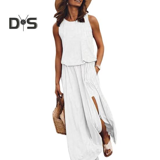 Женское платье-жилет без рукавов с боковыми разрезами и круглым вырезом, плиссированное макси-платье с карманами, однотонное свободное платье для свиданий, повседневных путешествий S белый
Женское платье-жилет без рукавов с боковыми разрезами и круглым вырезом, плиссированное макси-платье с карманами, однотонное свободное платье для свиданий, повседневных путешествий S белый