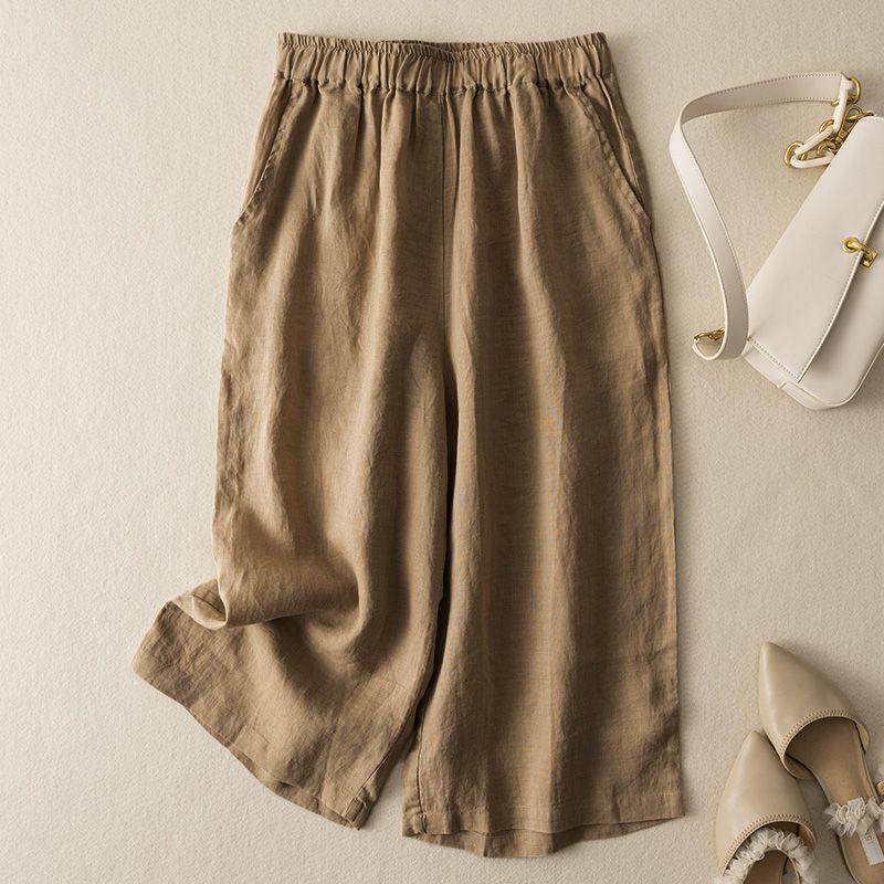 High-Waisted Cotton Linen Wide-Leg Cropped Pants - Summer 2025 Style, Plus Size, Casual and Loose. 2XL (130-145 jin) хакі
High-Waisted Cotton Linen Wide-Leg Cropped Pants - Summer 2025 Style, Plus Size, Casual and Loose. 2XL (130-145 jin) хакі