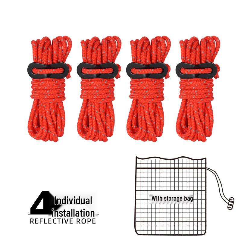 Reflective 4mm Guy Rope Set with Adjustment Buckles - 4-Piece Windproof Camping Tarp and Tent Support. 3.5-4m червоний
Reflective 4mm Guy Rope Set with Adjustment Buckles - 4-Piece Windproof Camping Tarp and Tent Support. 3.5-4m червоний