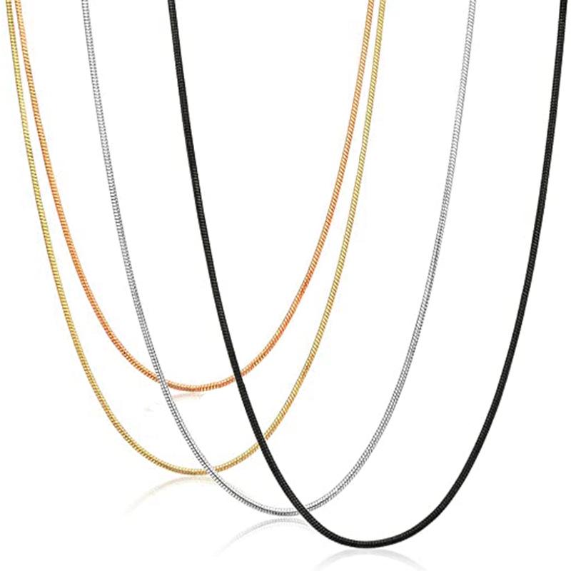 Stainless Steel Snake Chain Necklace - European/American Fashion Titanium Steel Jewelry
Stainless Steel Snake Chain Necklace - European/American Fashion Titanium Steel Jewelry