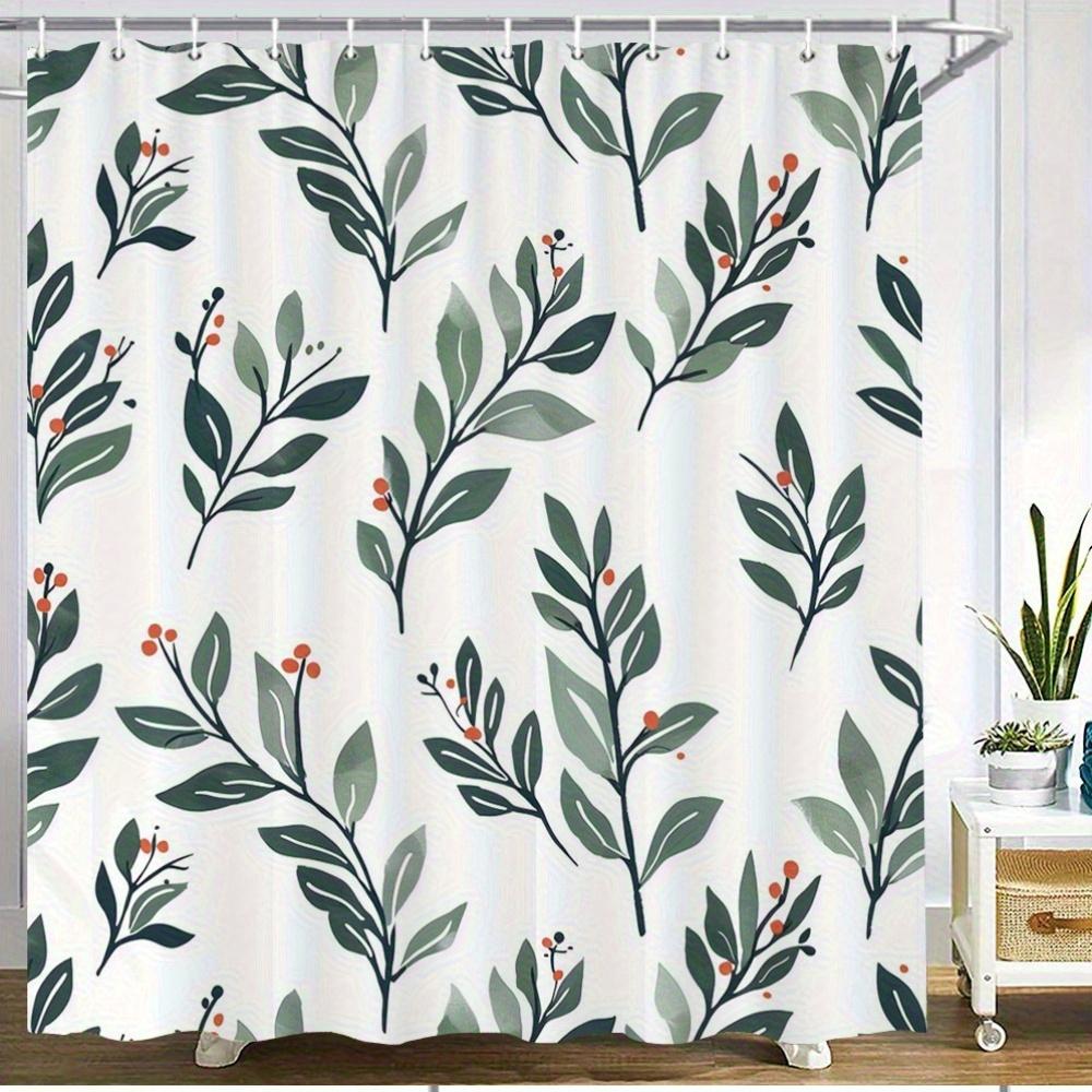 1Pc Green Leaf Branch Shower Curtain - Polyester Fabric, Machine Washable, With Hook, Suitable For Bathroom Decoration W60H190(CM)-1 Pcs
1Pc Green Leaf Branch Shower Curtain - Polyester Fabric, Machine Washable, With Hook, Suitable For Bathroom Decoration W60H190(CM)-1 Pcs