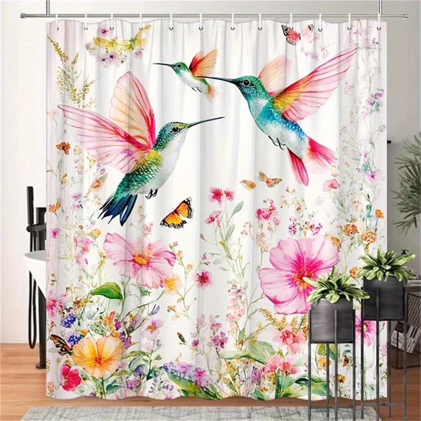 1Pc Hummingbirds & Blooms Shower Curtain - Watercolor Design, Polyester, 70.8X70.8 , 12 Hooks, Washable W60H190(CM)-1 Pcs
1Pc Hummingbirds & Blooms Shower Curtain - Watercolor Design, Polyester, 70.8X70.8 , 12 Hooks, Washable W60H190(CM)-1 Pcs