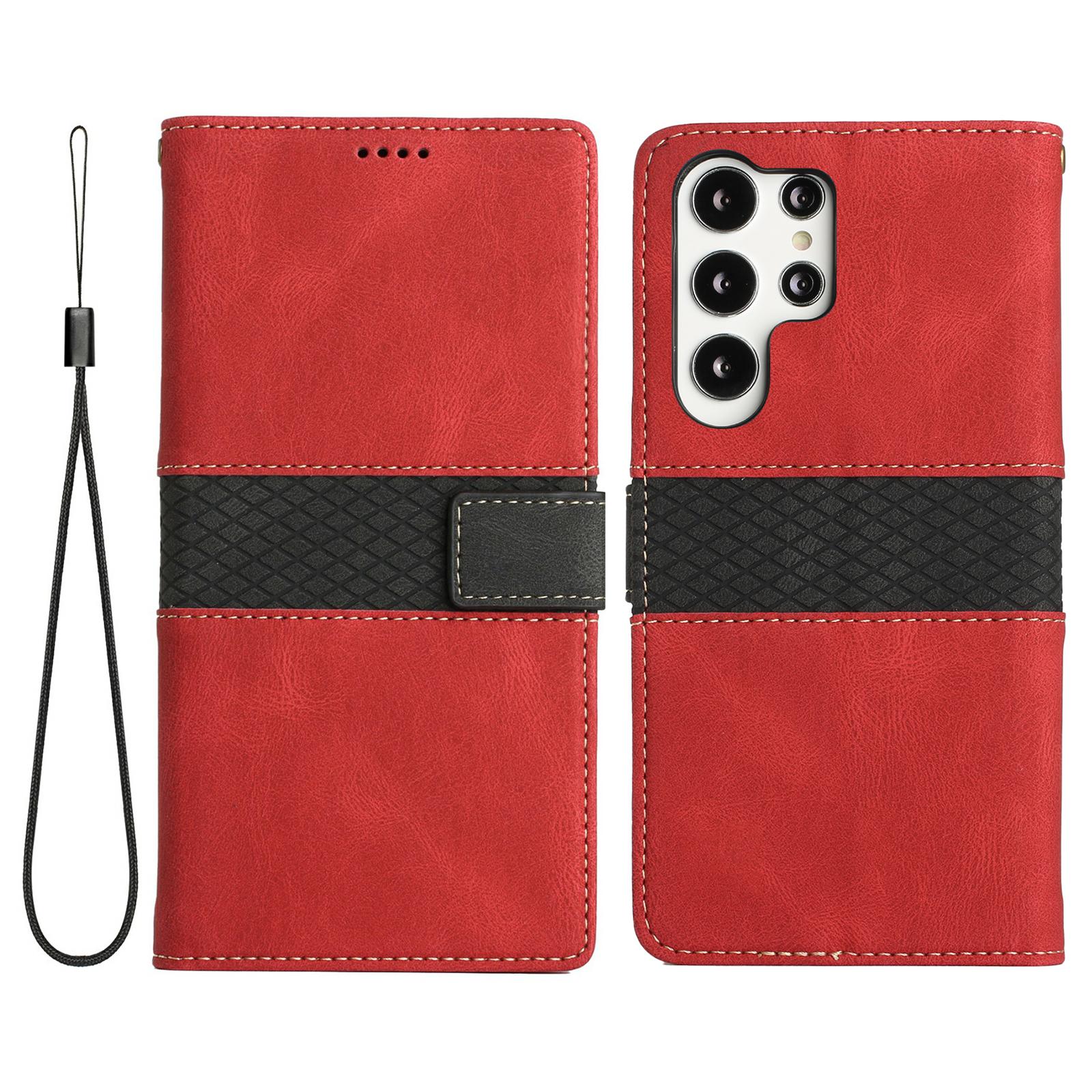 For Samsung Galaxy S25 Ultra Leather Case Grid Splicing Stand Wallet Phone Cover Red
For Samsung Galaxy S25 Ultra Leather Case Grid Splicing Stand Wallet Phone Cover Red