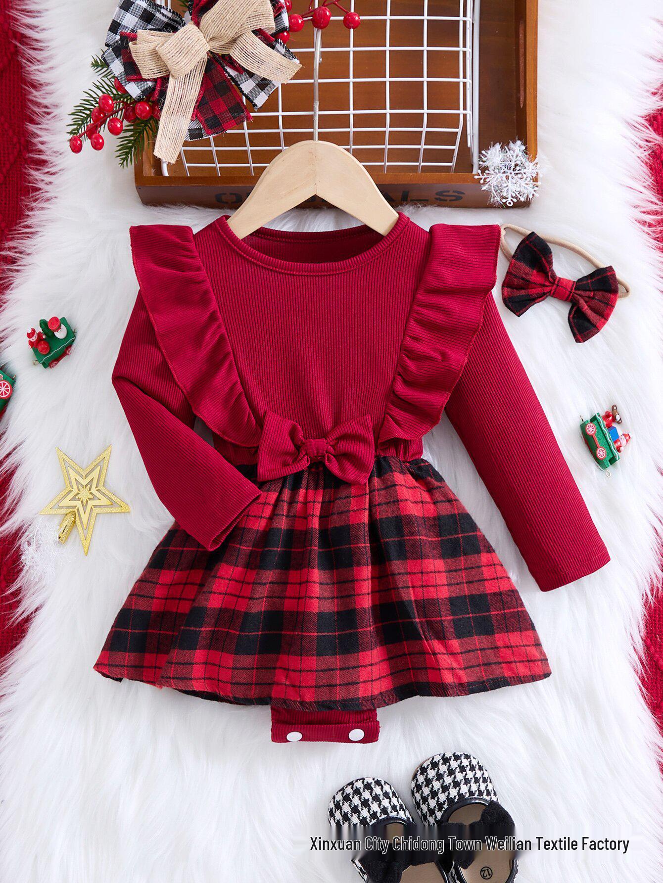 Baby Girl s Long-Sleeve Bow Ribbed Romper for Spring & Autumn 70 cm вина червоного кольору
Baby Girl s Long-Sleeve Bow Ribbed Romper for Spring & Autumn 70 cm вина червоного кольору
