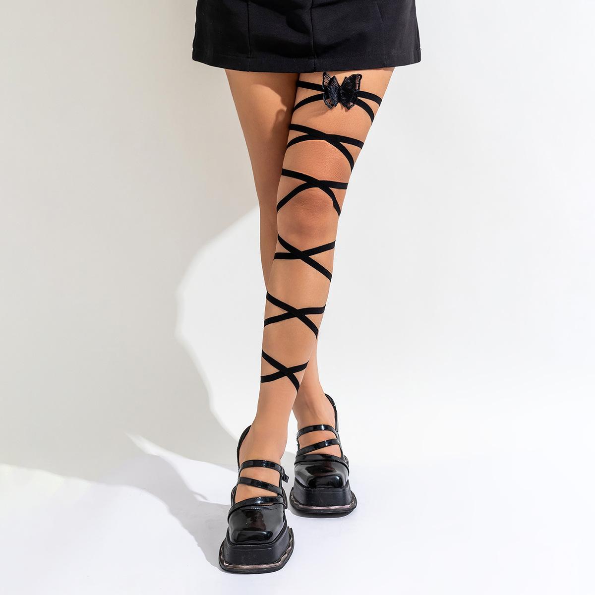 Accessories, Sweet Cool Lolita Strap Elastic Thigh Chain, Sexy Butterfly Flowers Black Feet Women Elastic Belt
Accessories, Sweet Cool Lolita Strap Elastic Thigh Chain, Sexy Butterfly Flowers Black Feet Women Elastic Belt