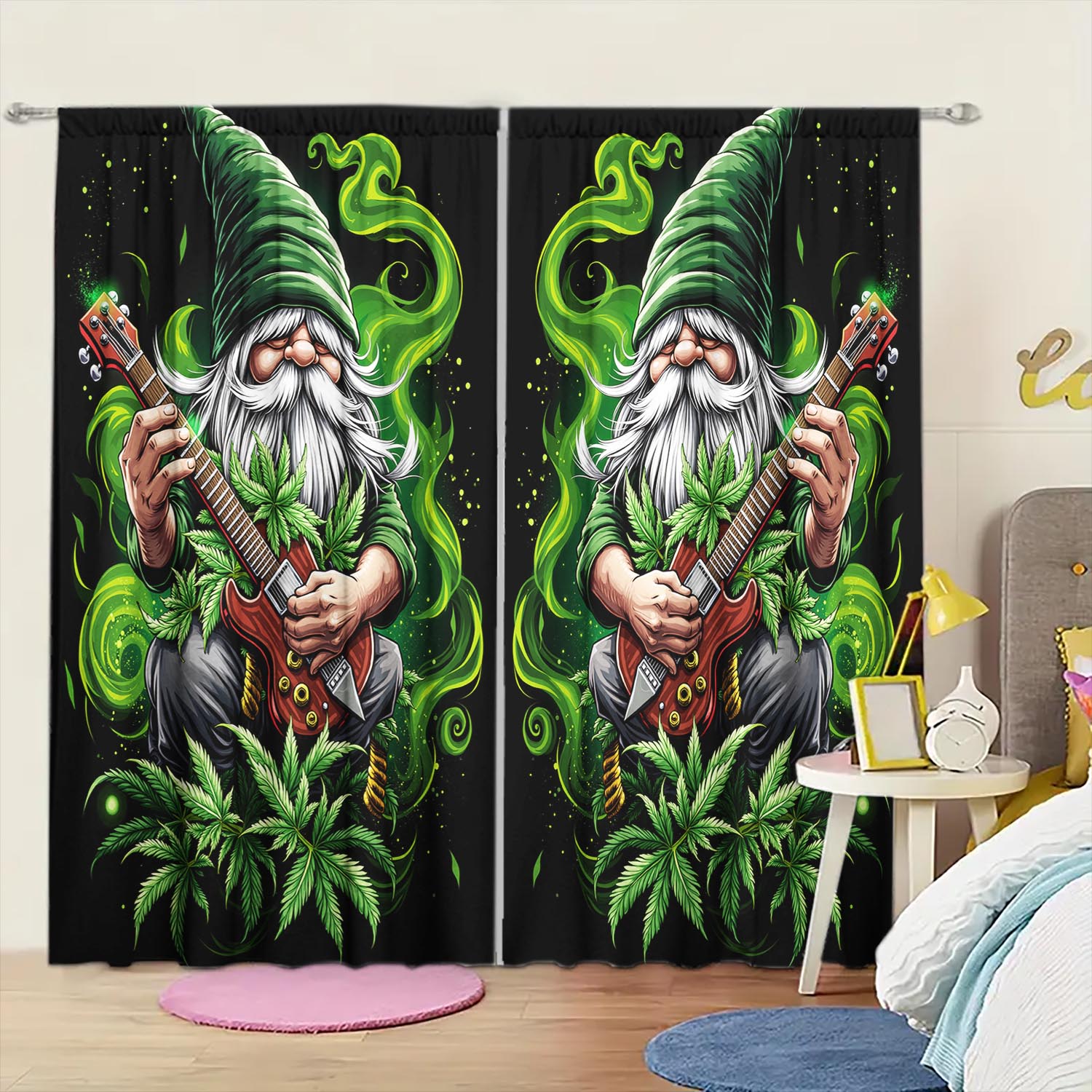 Panels Green Dwarf Playing Guitar Curtains Versatile Design Suitable Any Style Creating Peaceful Living Space Curtain Polyester W100*H70(CM)-Grommet top&2PCS
Panels Green Dwarf Playing Guitar Curtains Versatile Design Suitable Any Style Creating Peaceful Living Space Curtain Polyester W100*H70(CM)-Grommet top&2PCS