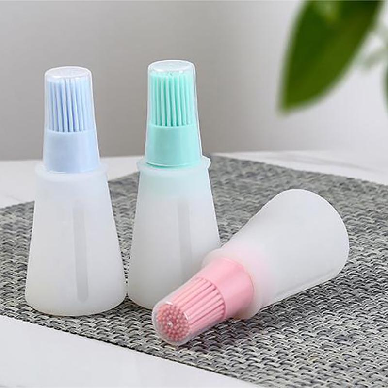 Силиконовая щетка для масла, бутылка-дозатор для масла с щеткой для барбекю, термостойкая щетка для поливания кухонные инструменты для барбекю синий