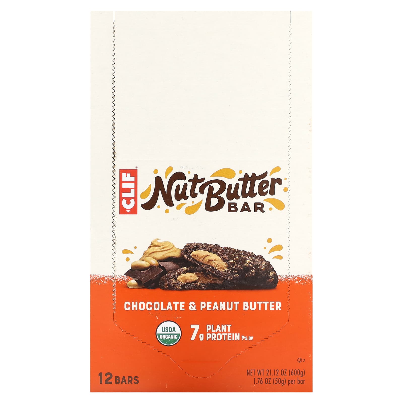 Clif Bar, Organic, Nut Butter Energy Bar, Chocolate Peanut Butter, 12 Energy Bars, 1.76 oz (50 g) Each
Clif Bar, Organic, Nut Butter Energy Bar, Chocolate Peanut Butter, 12 Energy Bars, 1.76 oz (50 g) Each
