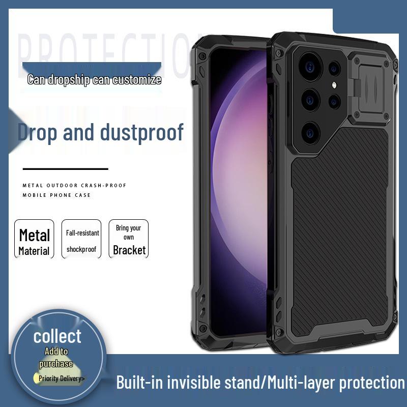 Silver Shield Magnetic Stand Case for Samsung S23 Ultra - Silicone, Metal, Drop-proof, Triple Protection Samsung S23 Ultra
Silver Shield Magnetic Stand Case for Samsung S23 Ultra - Silicone, Metal, Drop-proof, Triple Protection Samsung S23 Ultra