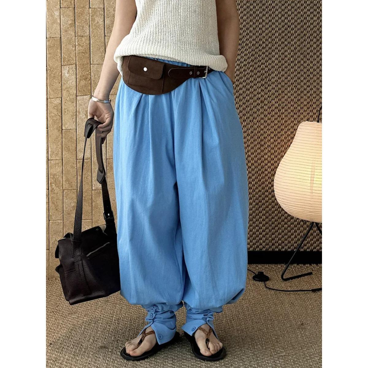 Vintage Elastic Waist Button Ankle Sheep Leg Pants Knitted Casual Trousers Women M синій
Vintage Elastic Waist Button Ankle Sheep Leg Pants Knitted Casual Trousers Women M синій