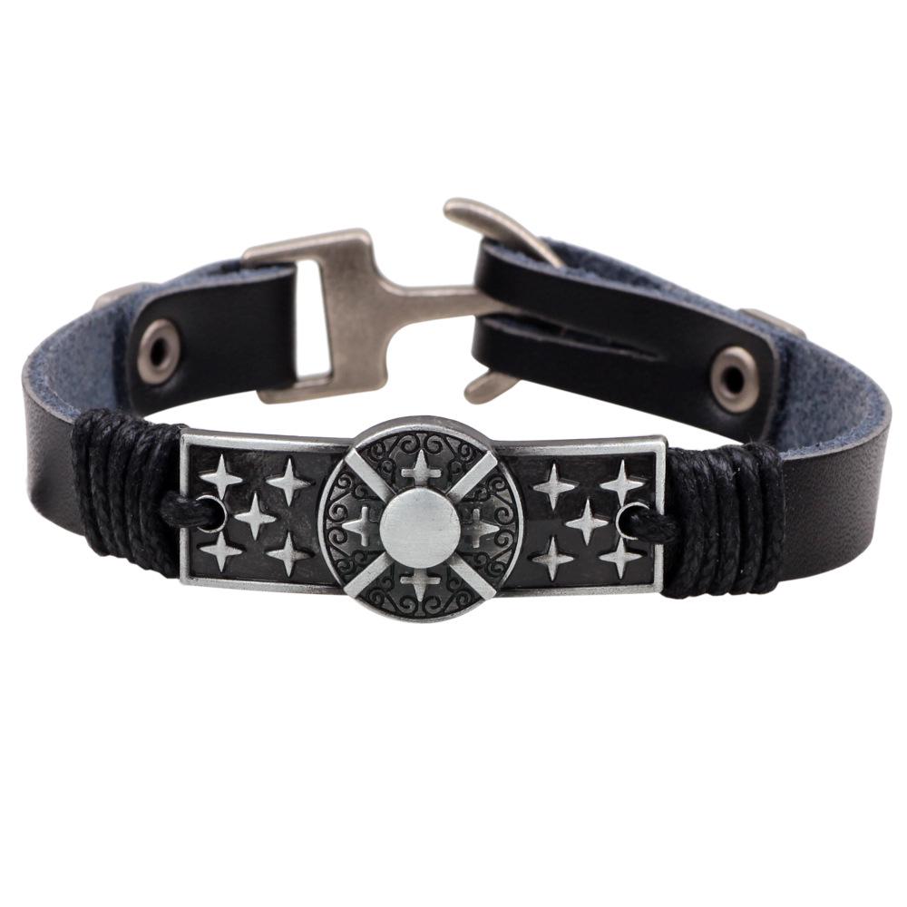 Мужской браслет из натуральной кожи с якорем - Универсальный и уникальный дизайн чёрный
Мужской браслет из натуральной кожи с якорем - Универсальный и уникальный дизайн чёрный