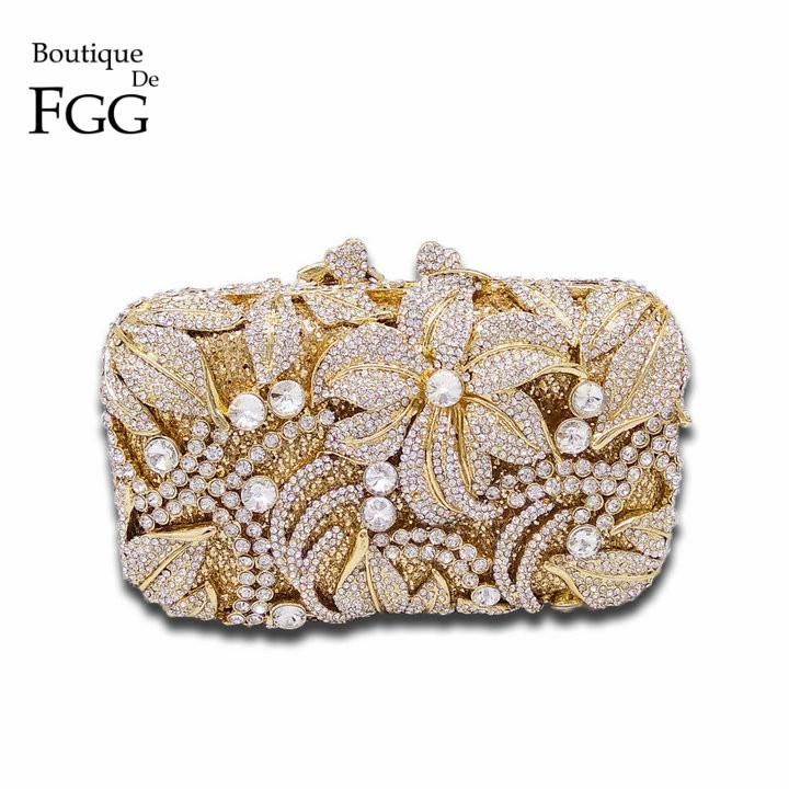 Boutique De FGG Women Champagne Evening Purses and Handbags Wedding Party Dinner Crystal Flower Clutch Bags Minaudiere Bag Mini Size
Boutique De FGG Women Champagne Evening Purses and Handbags Wedding Party Dinner Crystal Flower Clutch Bags Minaudiere Bag Mini Size