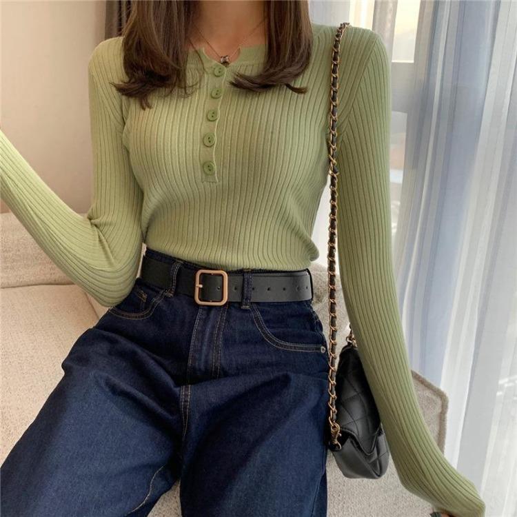 Women Knitted Pullover Top with Button O Neck Long Sleeve Comfortable Tight Knit Sweater for Spring Autumn One Size зелений
Women Knitted Pullover Top with Button O Neck Long Sleeve Comfortable Tight Knit Sweater for Spring Autumn One Size зелений