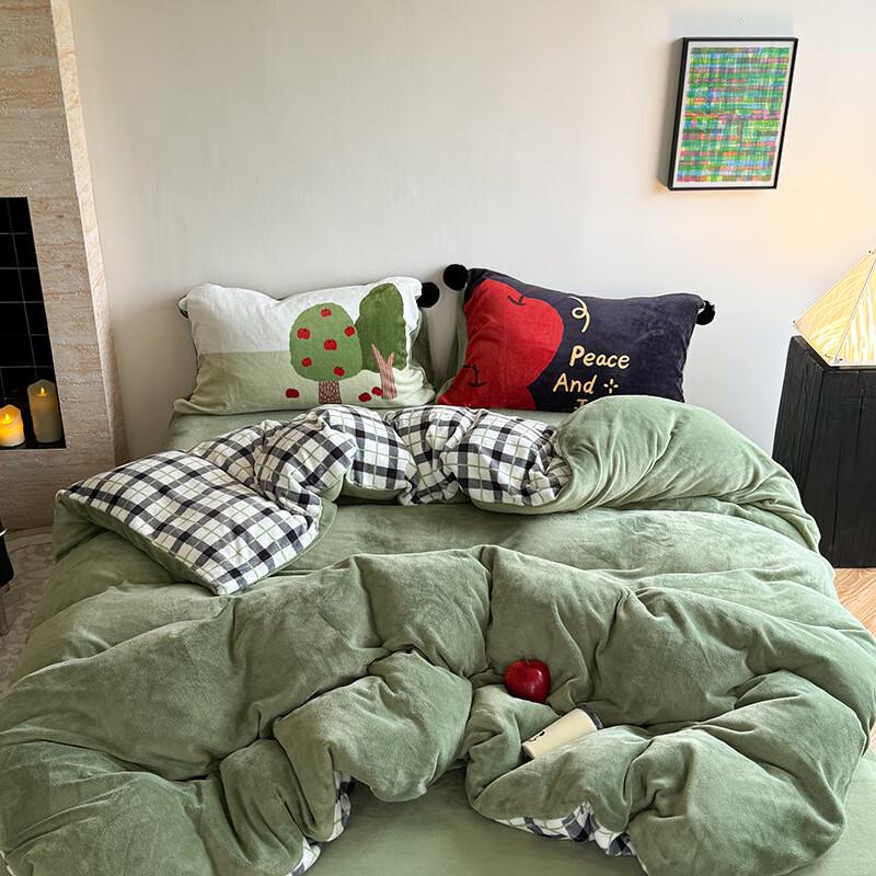OEING Winter Thickened Milk Velvet Plaid 4-Piece Bedding Set 2.0m Bed (220x240cm Duvet)
OEING Winter Thickened Milk Velvet Plaid 4-Piece Bedding Set 2.0m Bed (220x240cm Duvet)