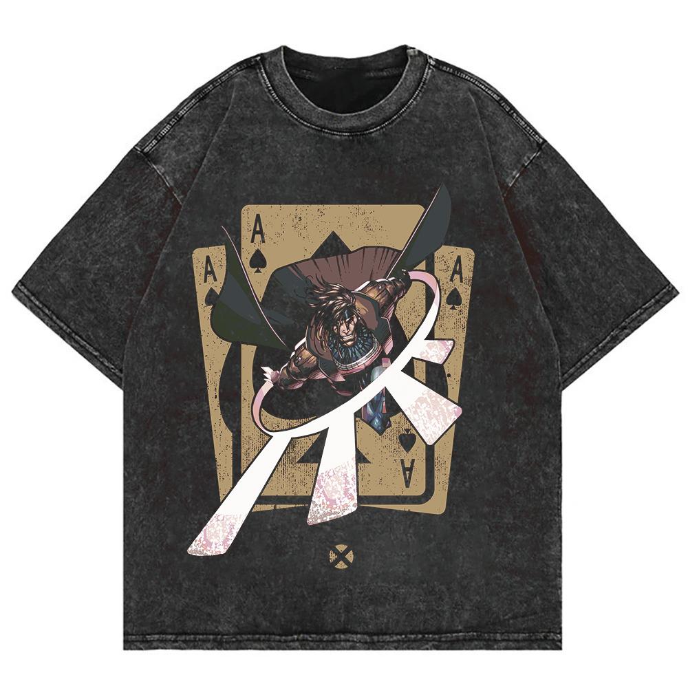 Gambit Ace of Spades Washed T Shirt Men Vintage Card Graphic Tee Oversized Cotton Retro XMen Streetwear Short Sleeve M
Gambit Ace of Spades Washed T Shirt Men Vintage Card Graphic Tee Oversized Cotton Retro XMen Streetwear Short Sleeve M