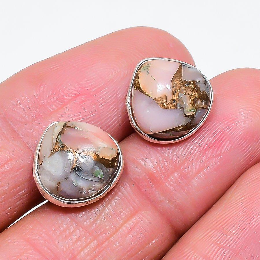Copper Pink Opal Gemstone 925 Sterling Silver Jewelry Earring 0.59 KJ-678
Copper Pink Opal Gemstone 925 Sterling Silver Jewelry Earring 0.59 KJ-678