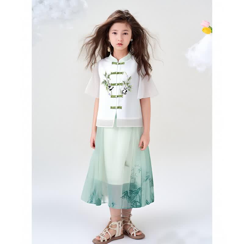 Mengtejiao Girls Summer Panda Embroidered Hanfu Set 150
Mengtejiao Girls Summer Panda Embroidered Hanfu Set 150