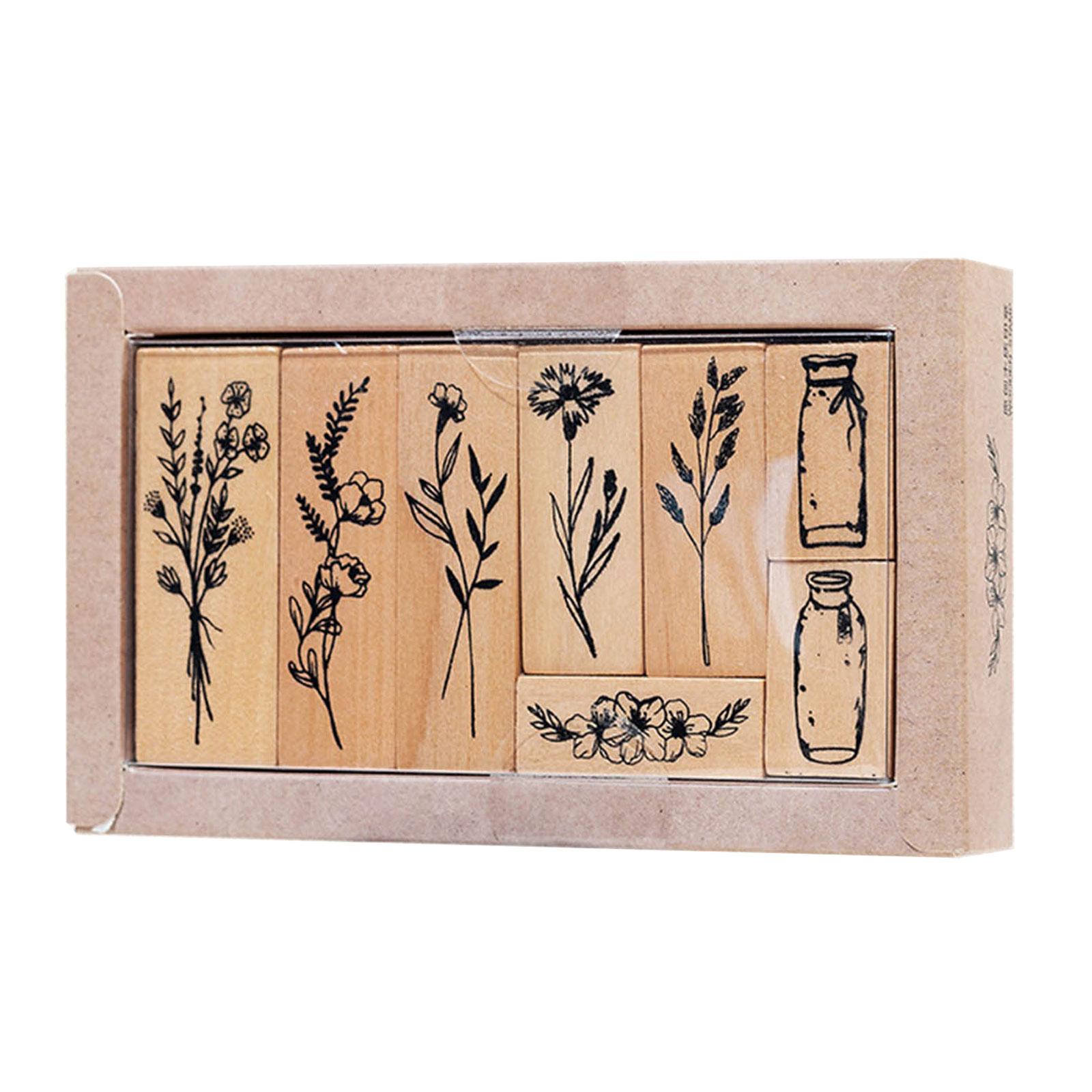 8 Pcs Vintage Decorative Rubber Stamp Plant Flower Pattern Wood Rubber Stamp for Journaling Scrapbooking Diary DIY Craft 2
8 Pcs Vintage Decorative Rubber Stamp Plant Flower Pattern Wood Rubber Stamp for Journaling Scrapbooking Diary DIY Craft 2