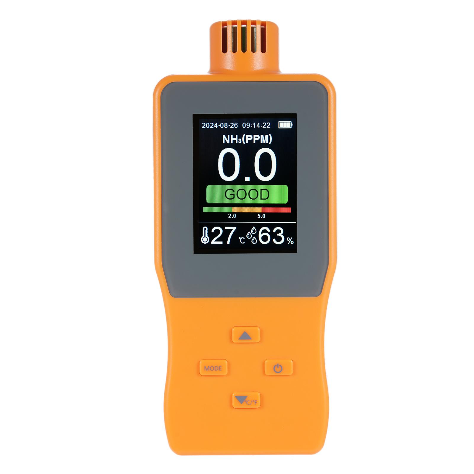 Handheld Ammonia Gas Detector 0.100 PPM Digital ³ Gas Tester with LCD Display Temperature( Fahre eit Celsius celsius ) Humidity Ammonia Gas Monito
Handheld Ammonia Gas Detector 0.100 PPM Digital ³ Gas Tester with LCD Display Temperature( Fahre eit Celsius celsius ) Humidity Ammonia Gas Monito