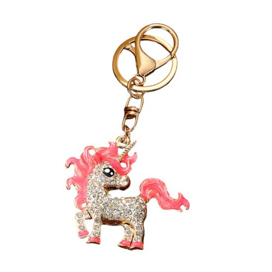 Keychain Pendant Sparkling Rhinestones Inlaid Unicorn Shape Key Chain with Metal Buckle Lobster Clasp Bag Charm Gift рожевий
Keychain Pendant Sparkling Rhinestones Inlaid Unicorn Shape Key Chain with Metal Buckle Lobster Clasp Bag Charm Gift рожевий
