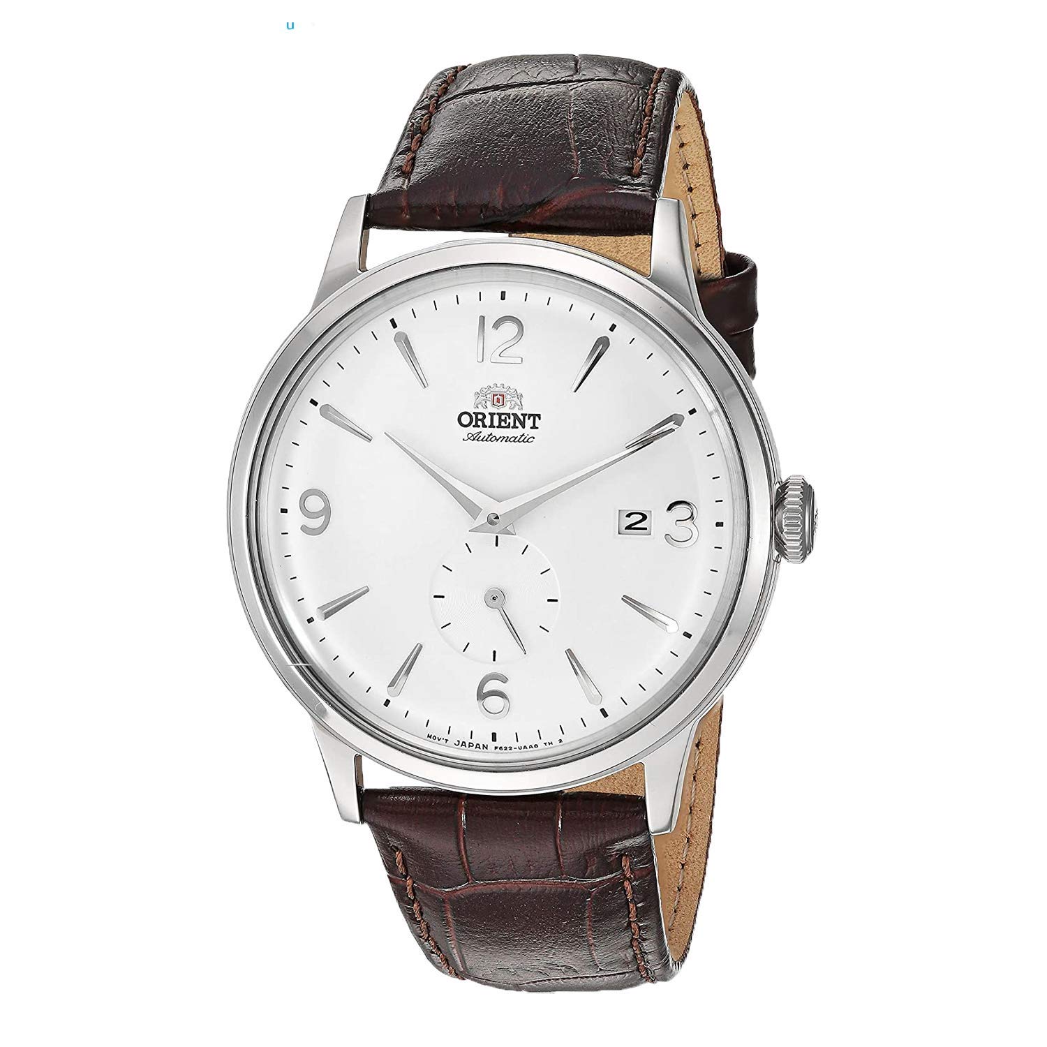 Orient Men s Bambino Small Seconds Japanese Automatic Watch Leather Strap, 21mm White/Stainless Steel.
Orient Men s Bambino Small Seconds Japanese Automatic Watch Leather Strap, 21mm White/Stainless Steel.