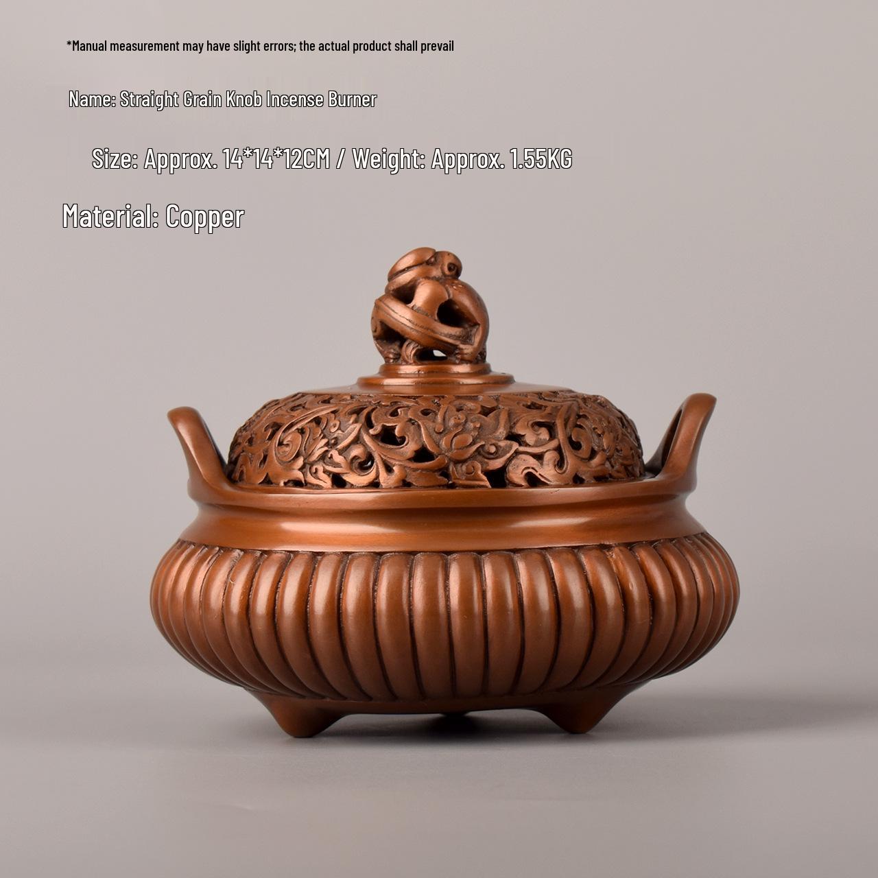 Handmade Purple Copper Incense Burner, Three-Legged & Double-Ear, New Chinese Style Decor for Home, Tea Room, or Study Room.
Handmade Purple Copper Incense Burner, Three-Legged & Double-Ear, New Chinese Style Decor for Home, Tea Room, or Study Room.