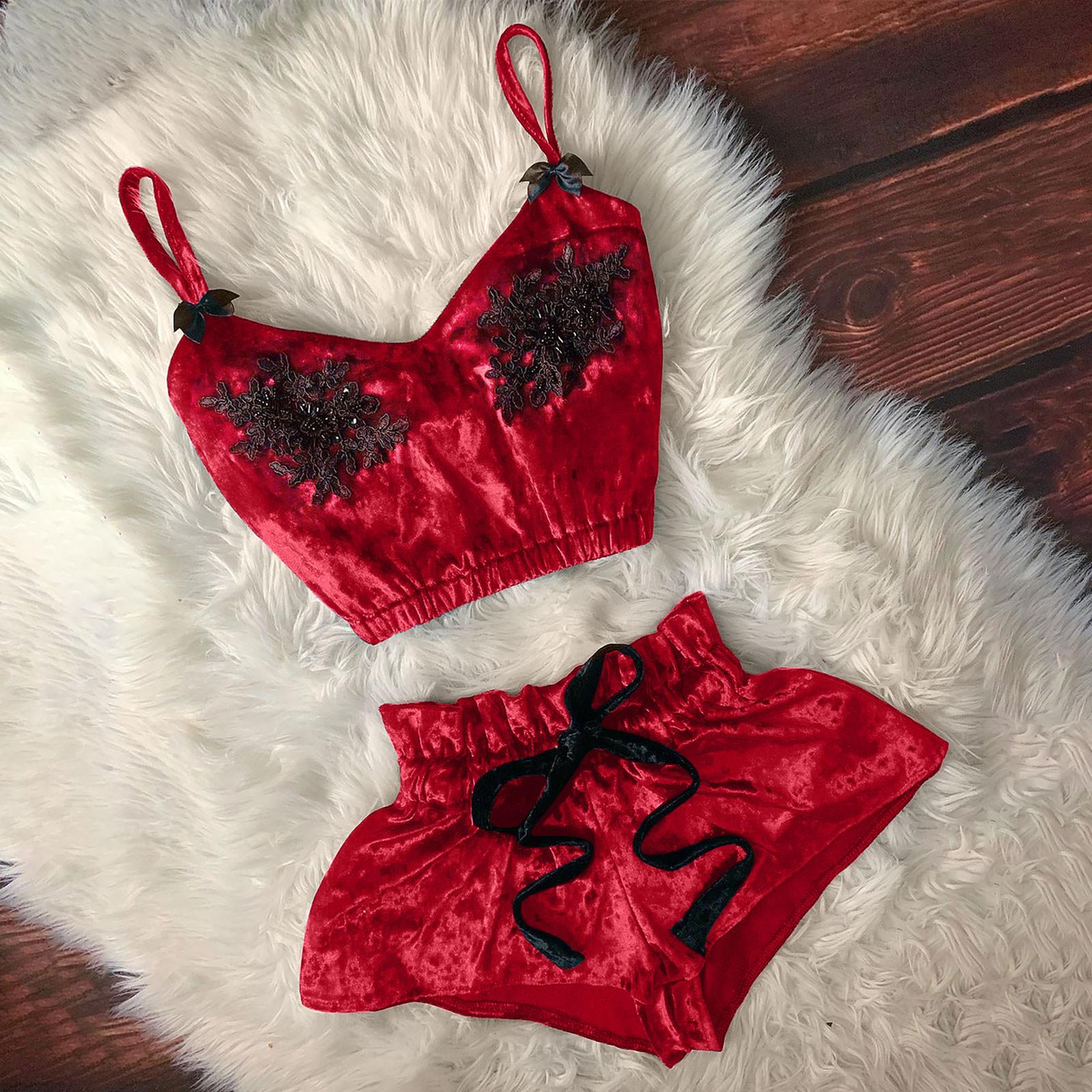 Женская пижама с v-образным вырезом и бисером, сексуальная пижама с бантом и шортами, комплект XXXL красный
Женская пижама с v-образным вырезом и бисером, сексуальная пижама с бантом и шортами, комплект XXXL красный