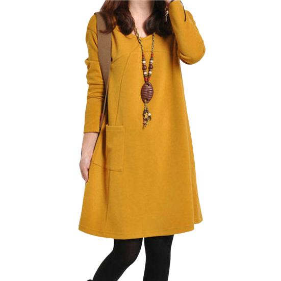 Жіноча осіння сукня з круглим вирізом Вільний однотонний пуловер з накладною кишенею Зберігає тепло Жіночий одяг великих розмірів Жіноча зимова сукня для роботи XL жовтий
Жіноча осіння сукня з круглим вирізом Вільний однотонний пуловер з накладною кишенею Зберігає тепло Жіночий одяг великих розмірів Жіноча зимова сукня для роботи XL жовтий