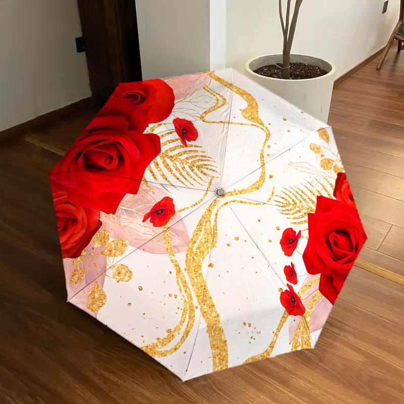 Golden Glitter Floral Automatic Opening Folding Umbrella with Iron Frame - Perfect for Outdoor Use, Festive Gifts, Travel, Daily Use, and Mo
Golden Glitter Floral Automatic Opening Folding Umbrella with Iron Frame - Perfect for Outdoor Use, Festive Gifts, Travel, Daily Use, and Mo