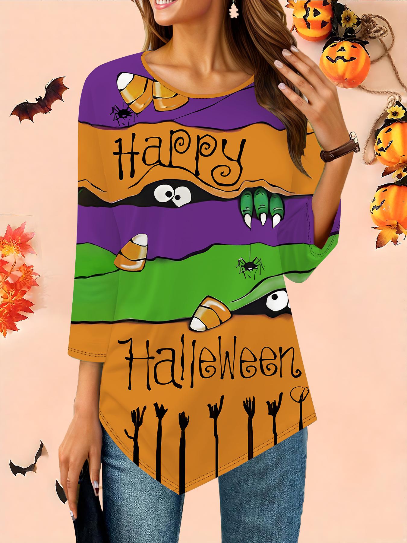 Женская свободная футболка с круглым вырезом и рукавом три четверти, 3D-рисунок на Хэллоуин, идеальный подарок на Хэллоуин и Рождество 8XL фиолетовый
Женская свободная футболка с круглым вырезом и рукавом три четверти, 3D-рисунок на Хэллоуин, идеальный подарок на Хэллоуин и Рождество 8XL фиолетовый