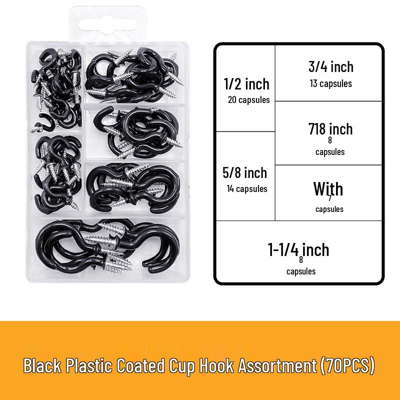 Plastic-Coated Cup Hook & Open Eye Screw Hook Set
Plastic-Coated Cup Hook & Open Eye Screw Hook Set
