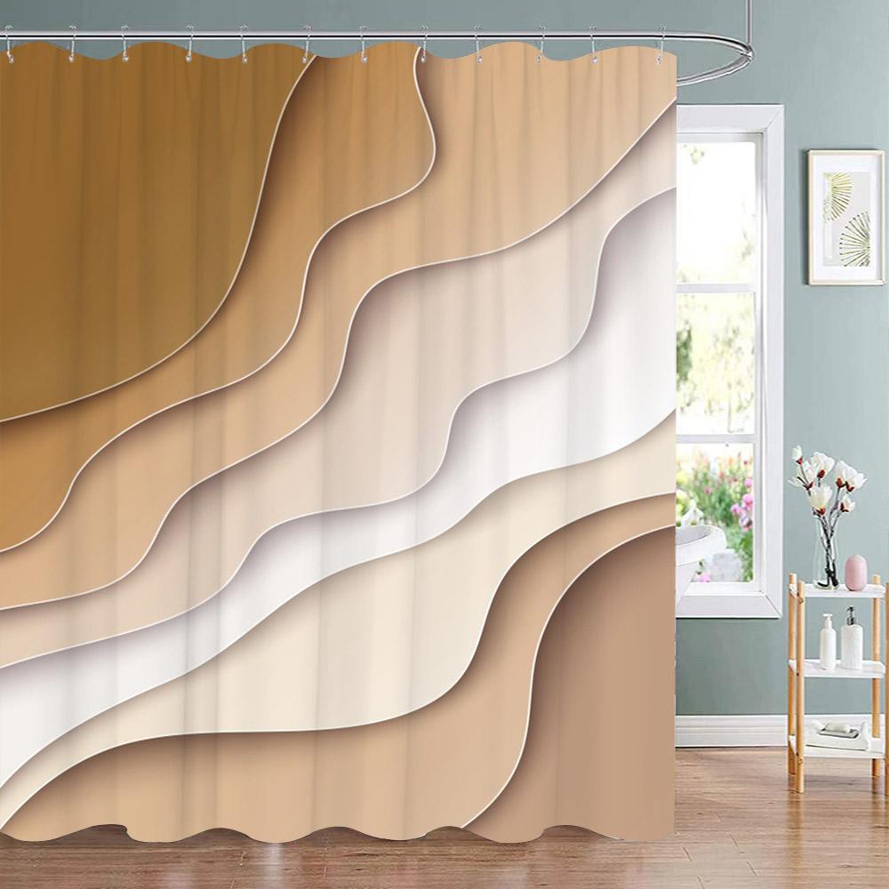 Turquoise Brown Cream Shower Curtain Beach Geometric Gradient Striped Dark Turquoise Shower Curtain With Hooks Bathroom Curtains W60H190(CM)-1 Pcs
Turquoise Brown Cream Shower Curtain Beach Geometric Gradient Striped Dark Turquoise Shower Curtain With Hooks Bathroom Curtains W60H190(CM)-1 Pcs