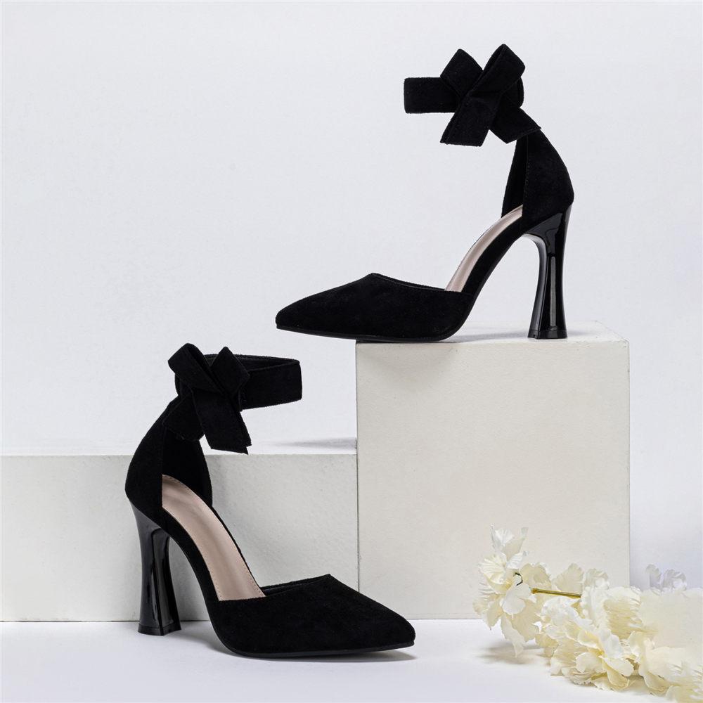Pointed Toe Trendy Black Suede Bow Tie Women S Shoes Big Size 42 Elegant High Heels Summer Ankle Strap Pumps Footwear
Pointed Toe Trendy Black Suede Bow Tie Women S Shoes Big Size 42 Elegant High Heels Summer Ankle Strap Pumps Footwear