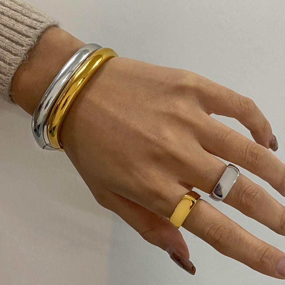 Temperament Geometric Ring Fashion Hand Ornament Metal Wide Cuff Bracelet Anniversary Ring-S
Temperament Geometric Ring Fashion Hand Ornament Metal Wide Cuff Bracelet Anniversary Ring-S