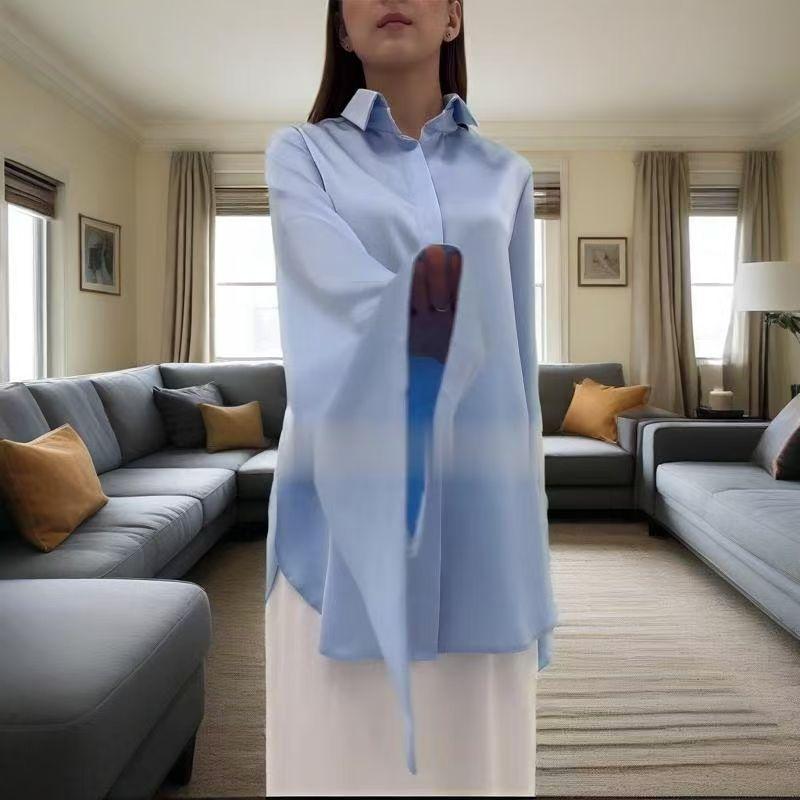 European and American New Fashion Polo Collar Satin Shirts Elegant Skirt sets Shirt and Skirt Set Blue and White XL
European and American New Fashion Polo Collar Satin Shirts Elegant Skirt sets Shirt and Skirt Set Blue and White XL