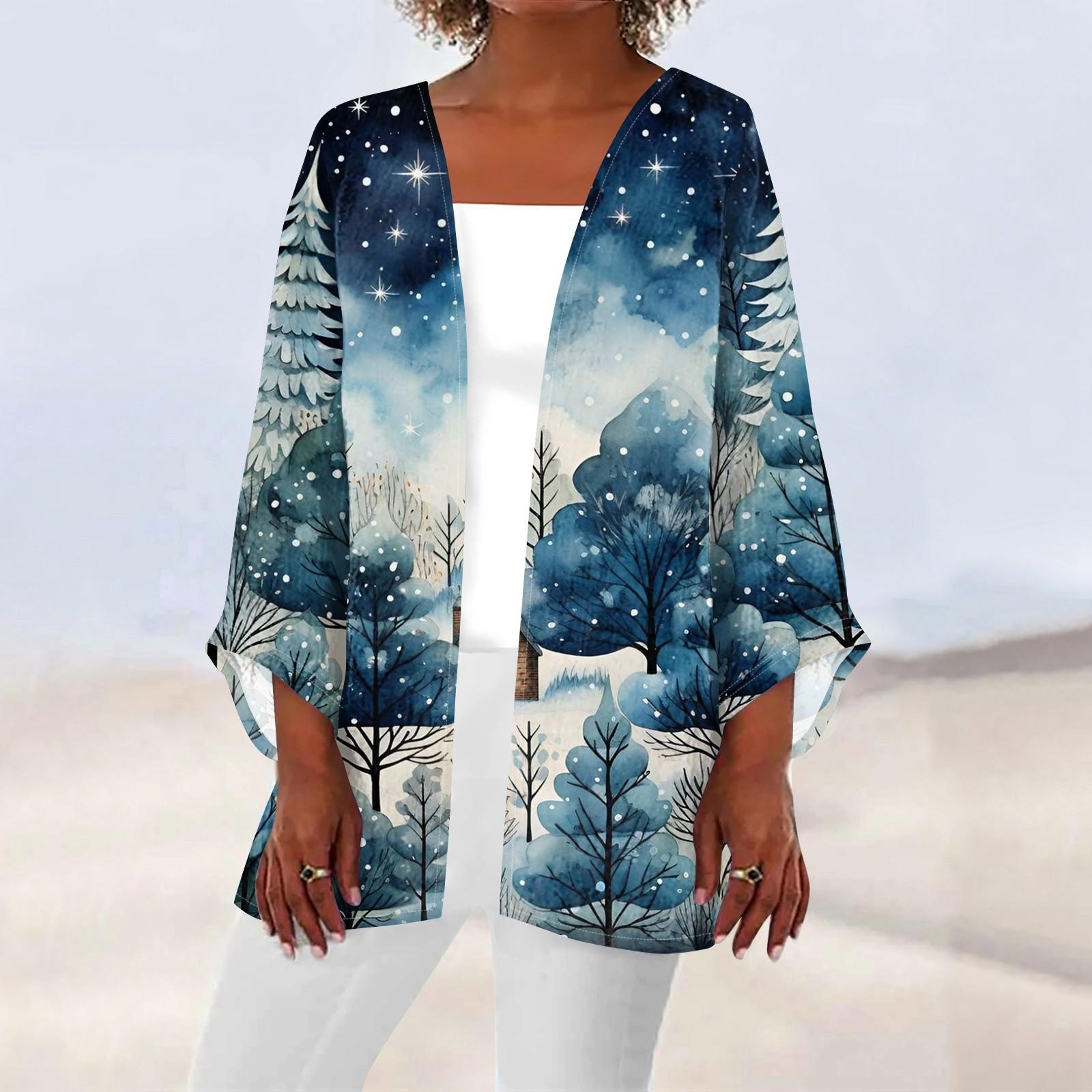 Женская повседневная мода Caot с рождественским принтом Легкая куртка средней длины Кардиган S синий
Женская повседневная мода Caot с рождественским принтом Легкая куртка средней длины Кардиган S синий