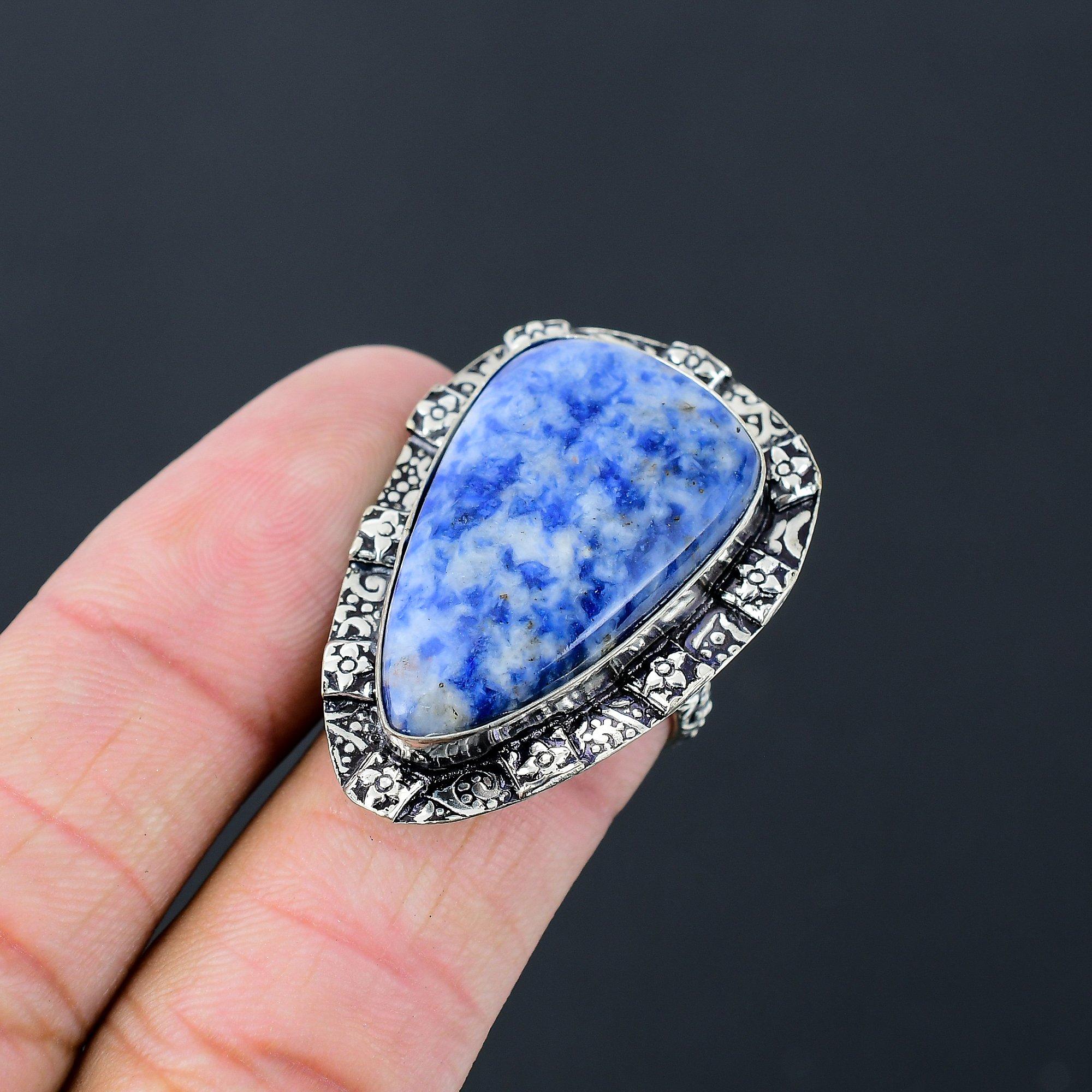 Natural Sodalite Gemstone 925 Sterling Silver Stackable Ring Size 7.5 For Girls 7.5
Natural Sodalite Gemstone 925 Sterling Silver Stackable Ring Size 7.5 For Girls 7.5