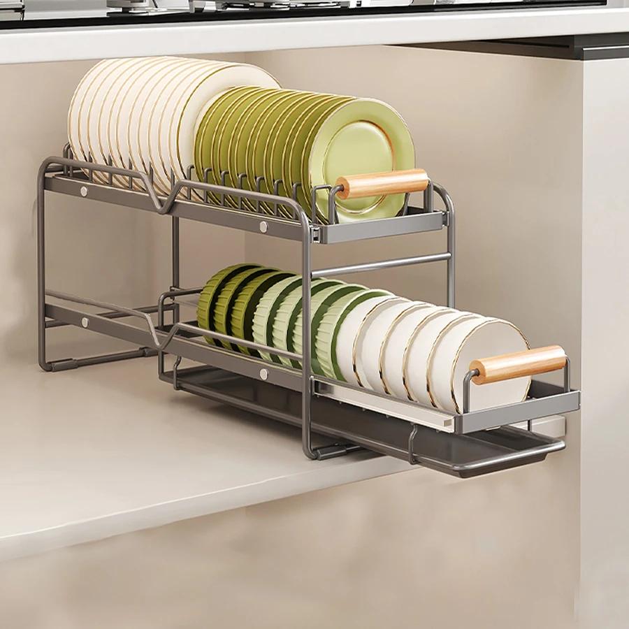 Pull-Out Dish Drying Rack for Cupboards, Single/Double-Tier Slide-Out Drainer, Under-Sink Cabinet Organizer for Kitchen Storage 1-tier світло-сірого кольору
Pull-Out Dish Drying Rack for Cupboards, Single/Double-Tier Slide-Out Drainer, Under-Sink Cabinet Organizer for Kitchen Storage 1-tier світло-сірого кольору