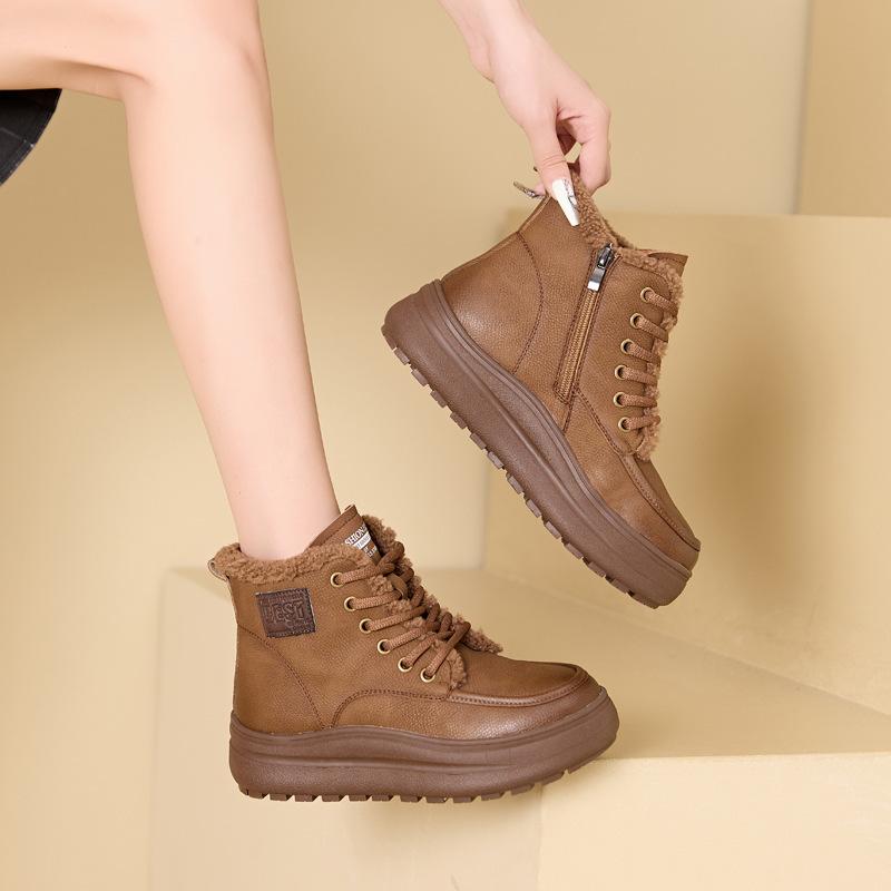 Lamb wool snow boots women s autumn and winter non-slip heightening shoes warm fleece thickened retro cotton boots thick-soled short boots 43 коричневий
Lamb wool snow boots women s autumn and winter non-slip heightening shoes warm fleece thickened retro cotton boots thick-soled short boots 43 коричневий