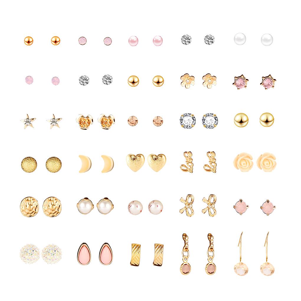 30 Pair Studs Set Banquet Multiple Favors Party Earrings Decor Daily Bling Women Wear Wedding Ear Geometric Rhinestone
30 Pair Studs Set Banquet Multiple Favors Party Earrings Decor Daily Bling Women Wear Wedding Ear Geometric Rhinestone