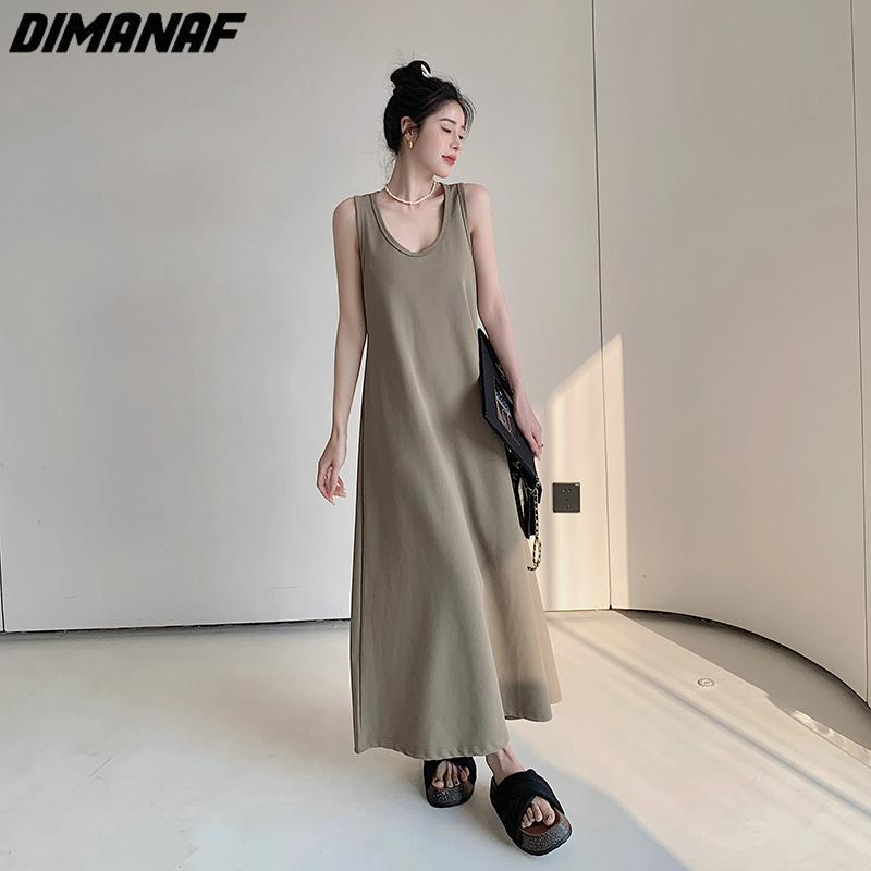 DIMANAF 2023, платье-футболка больших размеров, летнее женское хлопковое платье без рукавов, свободное пляжное повседневное женское платье с круглым вырезом
DIMANAF 2023, платье-футболка больших размеров, летнее женское хлопковое платье без рукавов, свободное пляжное повседневное женское платье с круглым вырезом