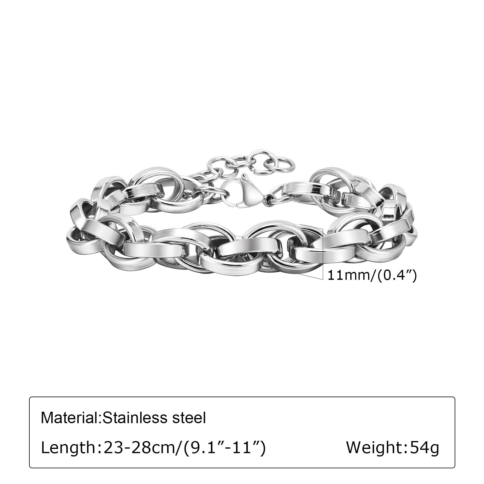 11mm Stainless Steel Twist Bracelet for Men,Black/Grey/Silver Color Twisted Rope Link Chain,23+5CM Wrist Christmas Gifts Jewelry
11mm Stainless Steel Twist Bracelet for Men,Black/Grey/Silver Color Twisted Rope Link Chain,23+5CM Wrist Christmas Gifts Jewelry